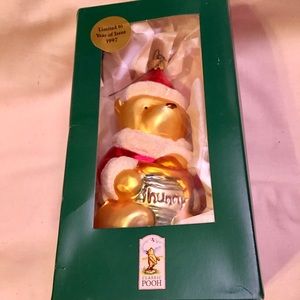 Classic Pooh blown glass ornament in original box, limited edition 1997